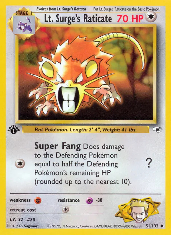 Image of the card Lt. Surge's Raticate