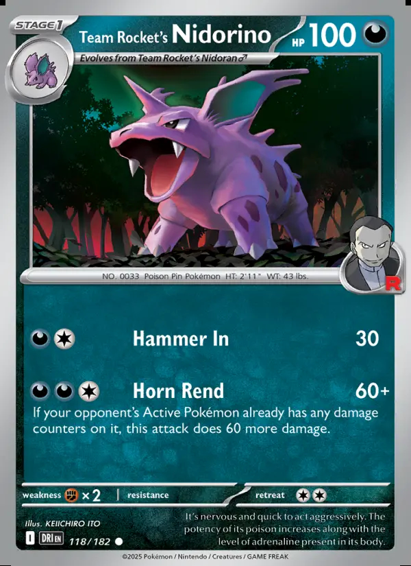 Image of the card Team Rocket's Nidorino